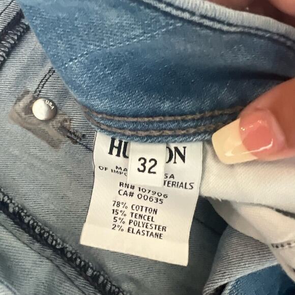 HUDSON Collin Skinny Flap Pocket Jeans Busted Knee Skinny Jeans GYSR Size 32 - Picture 6 of 8